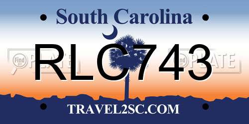 RLC743 South Carolina License Plate