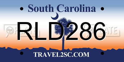 RLD286 South Carolina License Plate