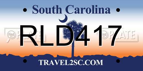 RLD417 South Carolina License Plate