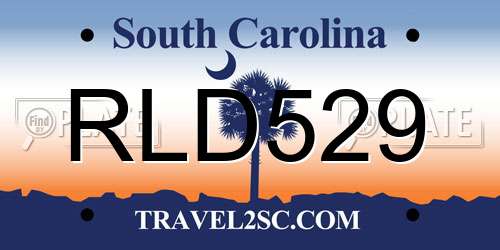 RLD529 South Carolina License Plate