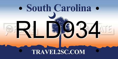 RLD934 South Carolina License Plate