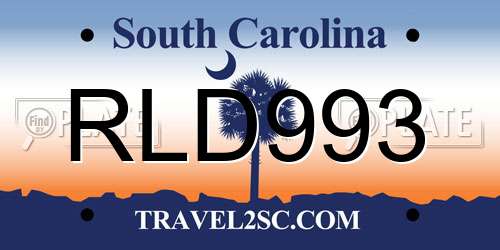 RLD993 South Carolina License Plate