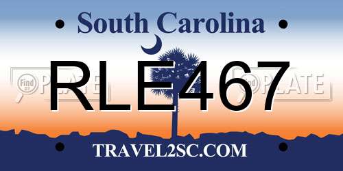 RLE467 South Carolina License Plate