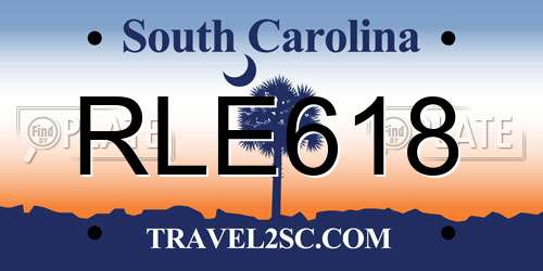 RLE618 South Carolina License Plate