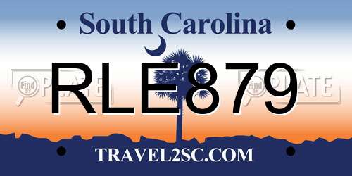 RLE879 South Carolina License Plate