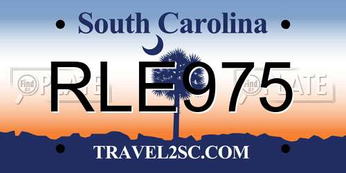 RLE975 South Carolina License Plate