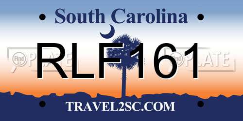 RLF161 South Carolina License Plate