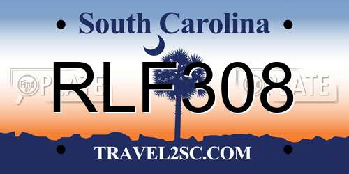RLF308 South Carolina License Plate