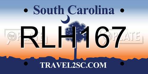 RLH167 South Carolina License Plate