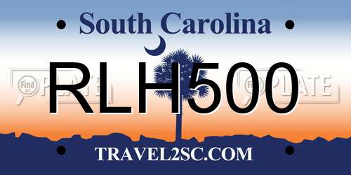 RLH500 South Carolina License Plate