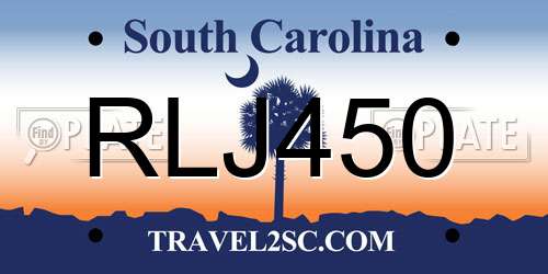 RLJ450 South Carolina License Plate