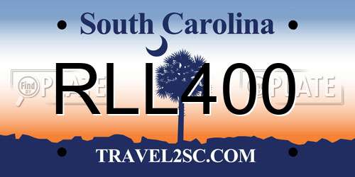 RLL400 South Carolina License Plate