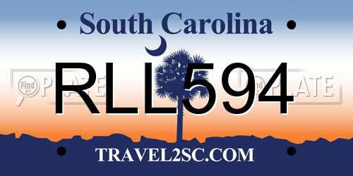 RLL594 South Carolina License Plate