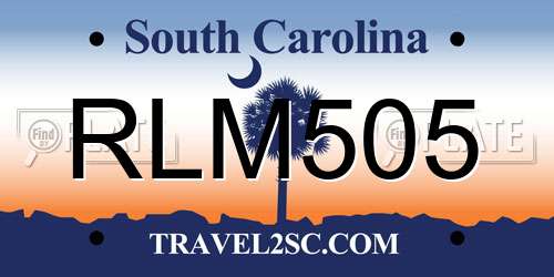 RLM505 South Carolina License Plate