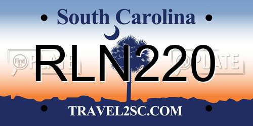 RLN220 South Carolina License Plate