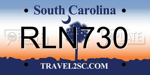 RLN730 South Carolina License Plate