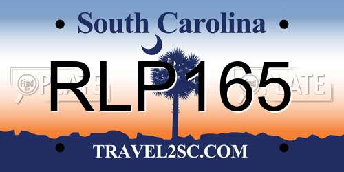 RLP165 South Carolina License Plate