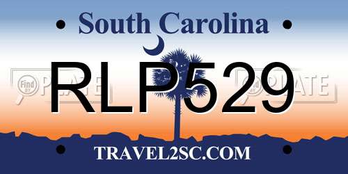 RLP529 South Carolina License Plate