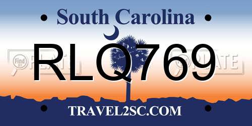 RLQ769 South Carolina License Plate