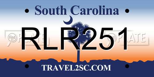 RLR251 South Carolina License Plate