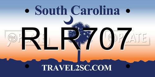 RLR707 South Carolina License Plate