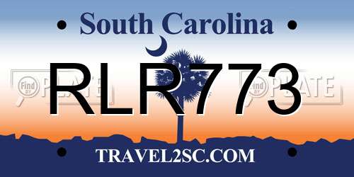 RLR773 South Carolina License Plate