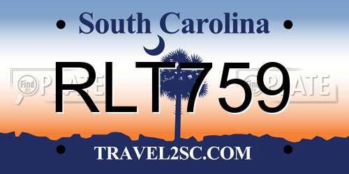 RLT759 South Carolina License Plate
