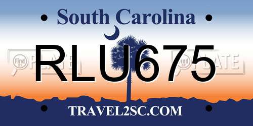 RLU675 South Carolina License Plate