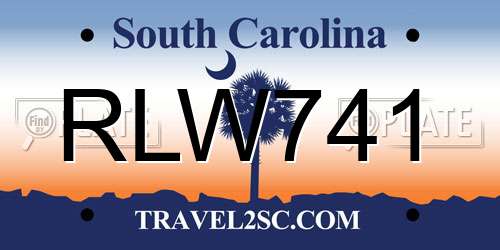 RLW741 South Carolina License Plate