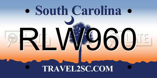 RLW960 South Carolina License Plate