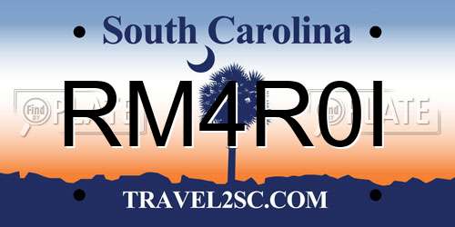 RM4R0I South Carolina License Plate