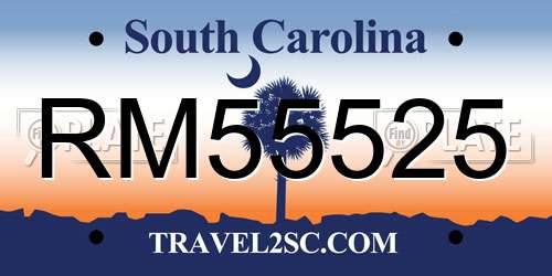 RM55525 South Carolina License Plate
