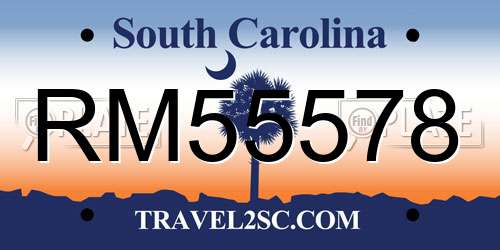 RM55578 South Carolina License Plate