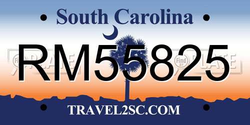 RM55825 South Carolina License Plate