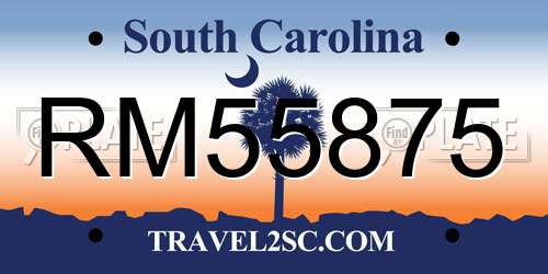 RM55875 South Carolina License Plate