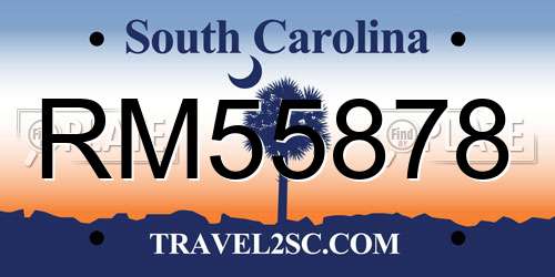 RM55878 South Carolina License Plate