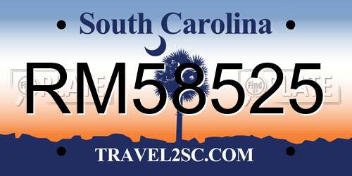 RM58525 South Carolina License Plate