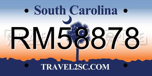 RM58878 South Carolina License Plate