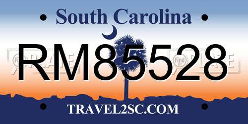 RM85528 South Carolina License Plate