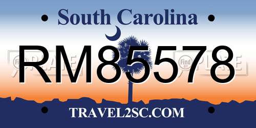 RM85578 South Carolina License Plate