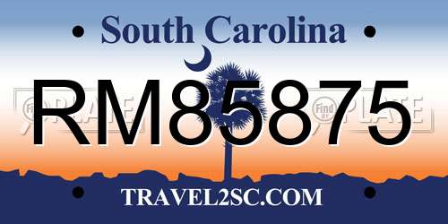 RM85875 South Carolina License Plate