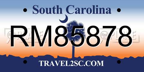 RM85878 South Carolina License Plate