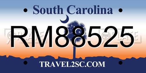 RM88525 South Carolina License Plate