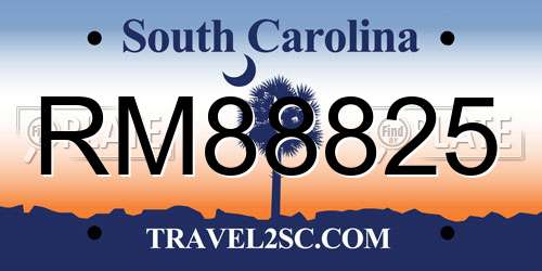 RM88825 South Carolina License Plate