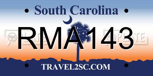 RMA143 South Carolina License Plate