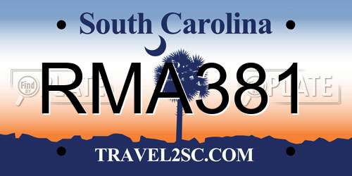 RMA381 South Carolina License Plate