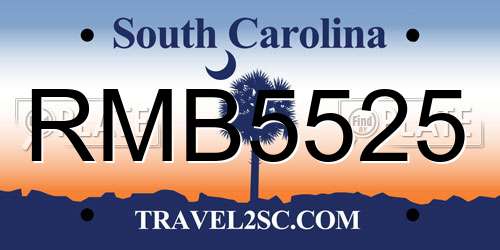 RMB5525 South Carolina License Plate