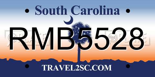 RMB5528 South Carolina License Plate