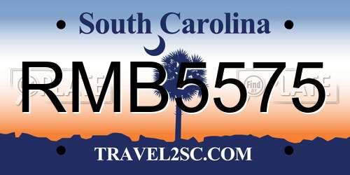 RMB5575 South Carolina License Plate