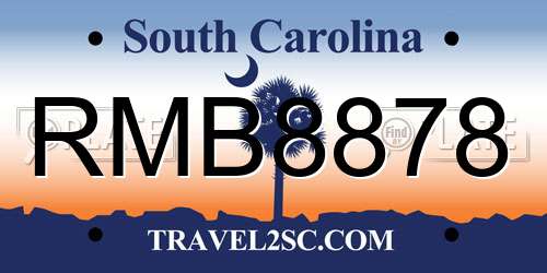 RMB8878 South Carolina License Plate